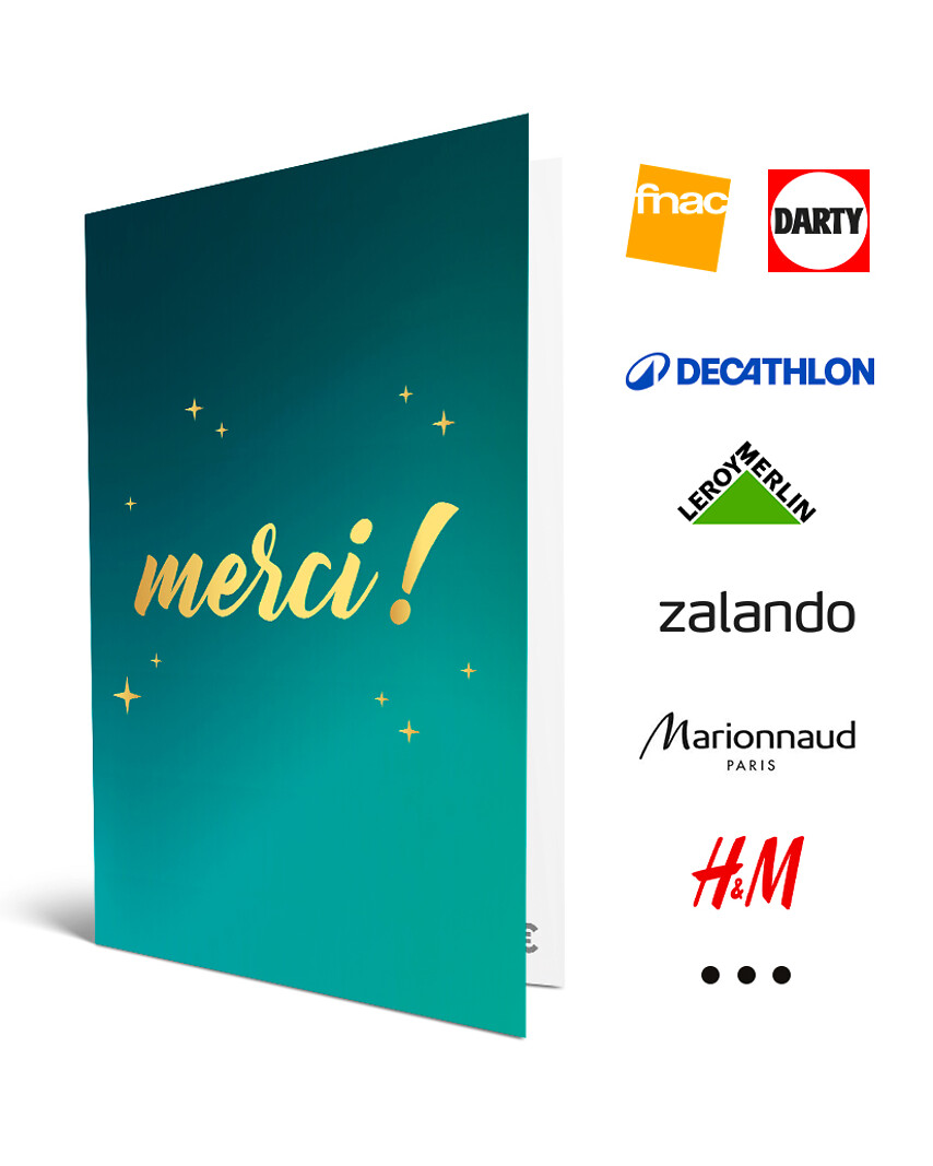 Carte de vœux 2 en 1 Merci