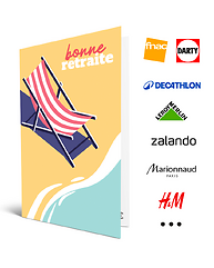 Carte de vœux 2 en 1 Bonne retraite