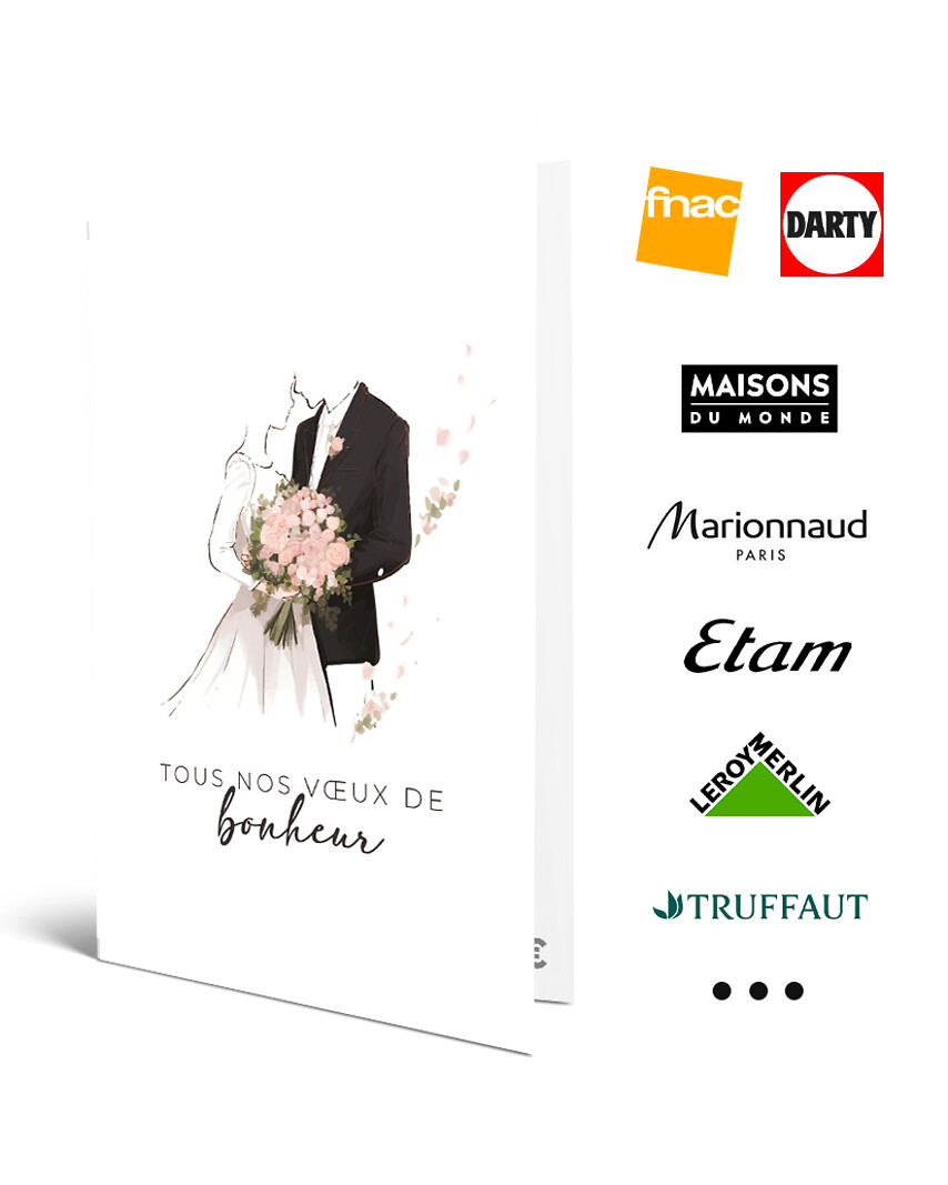 Carte de vœux 2 en 1 Mariage