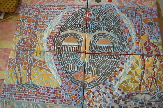 Atelier mosaïque à Tillières (49)