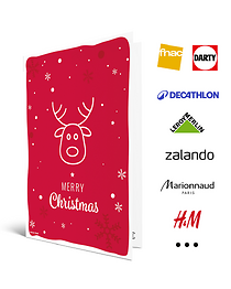 Carte Merry Christmas Renne - Format Carte de vœux