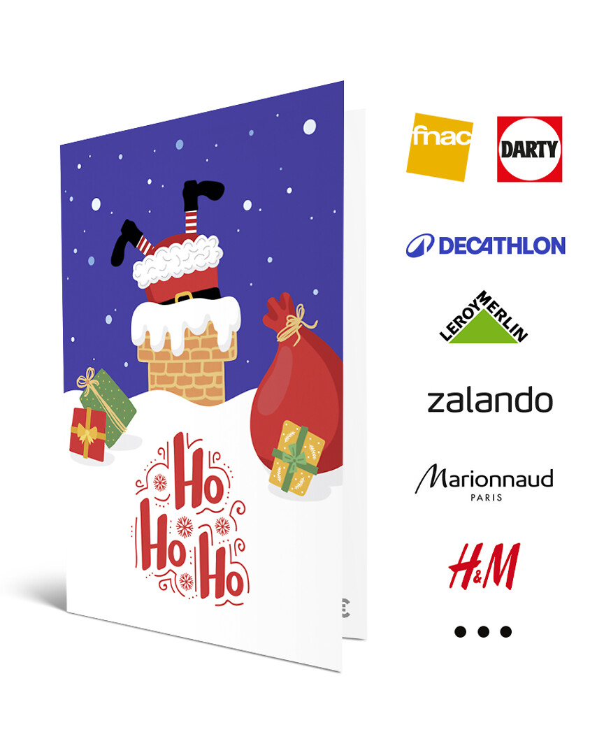 Carte de vœux 2 en 1 Ho Ho Ho