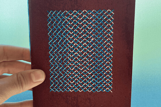Réalisation d'un carnet à broder à Saint Nectaire (63)