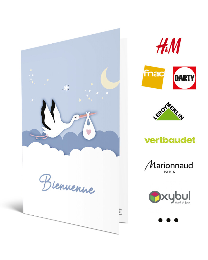 Carte de vœux 2 en 1 Naissance